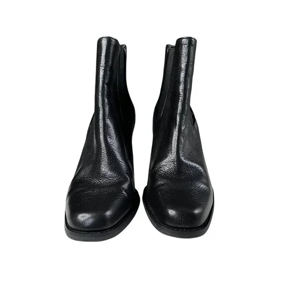 Aerosoles Lido Ankle Boots Women's Size 8 Black Leather Block Heel Comfort - Picture 3 of 10